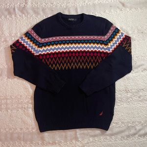 Nautica Men’s Fair Isle/Classic Outpost Crewneck Cotton Sweater